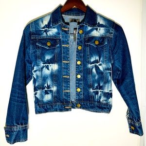 Denim Crop Jacket: Size : S